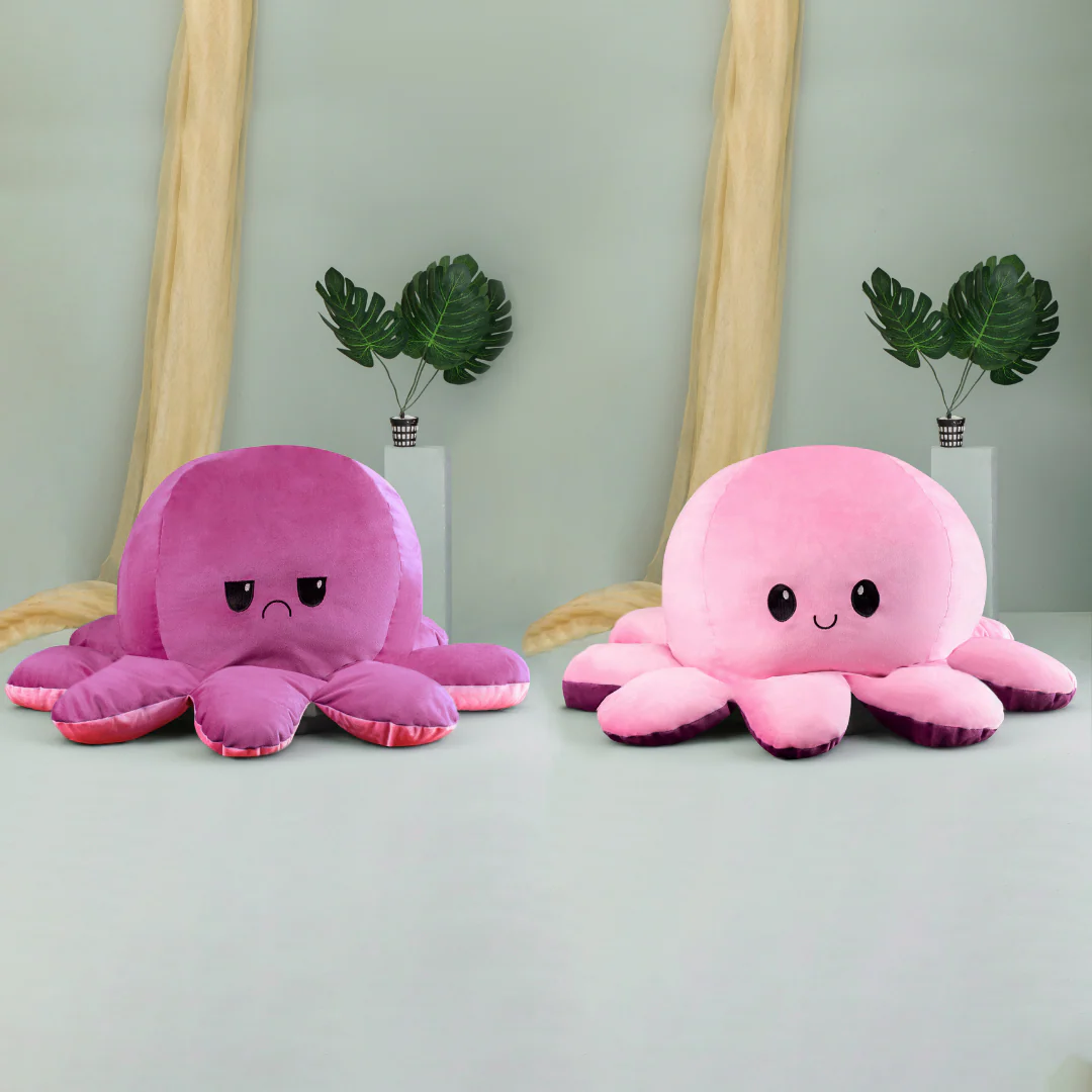 GIANT Reversible Octopus | Light Pink-Dark Pink | 80cm