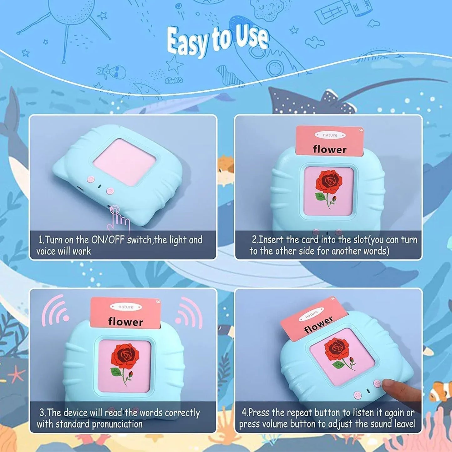 Talking Flash Card Educational Game Set for Preschool Kids