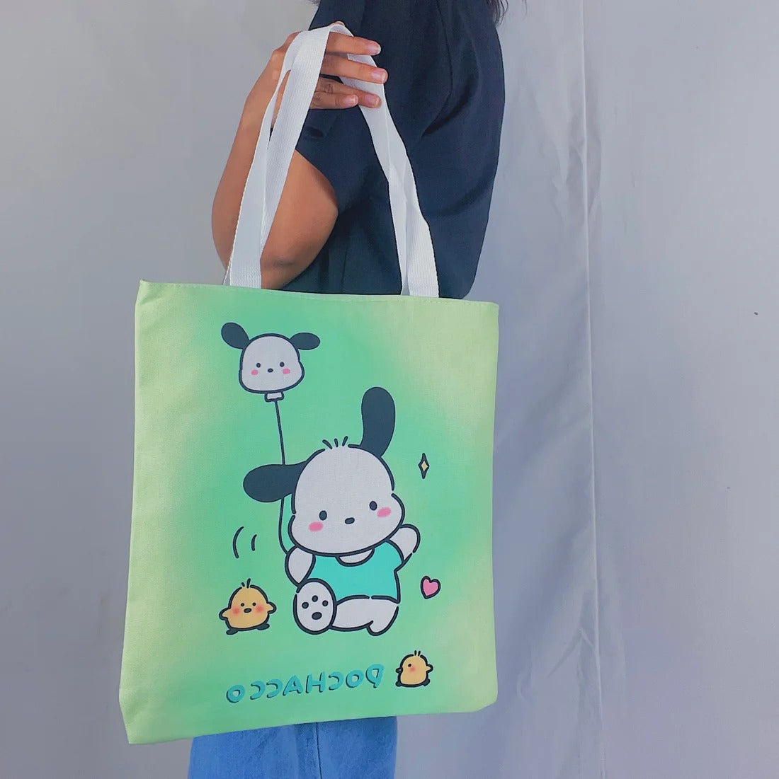 Pochacco| Tote Bag| Blue, Peach & Green