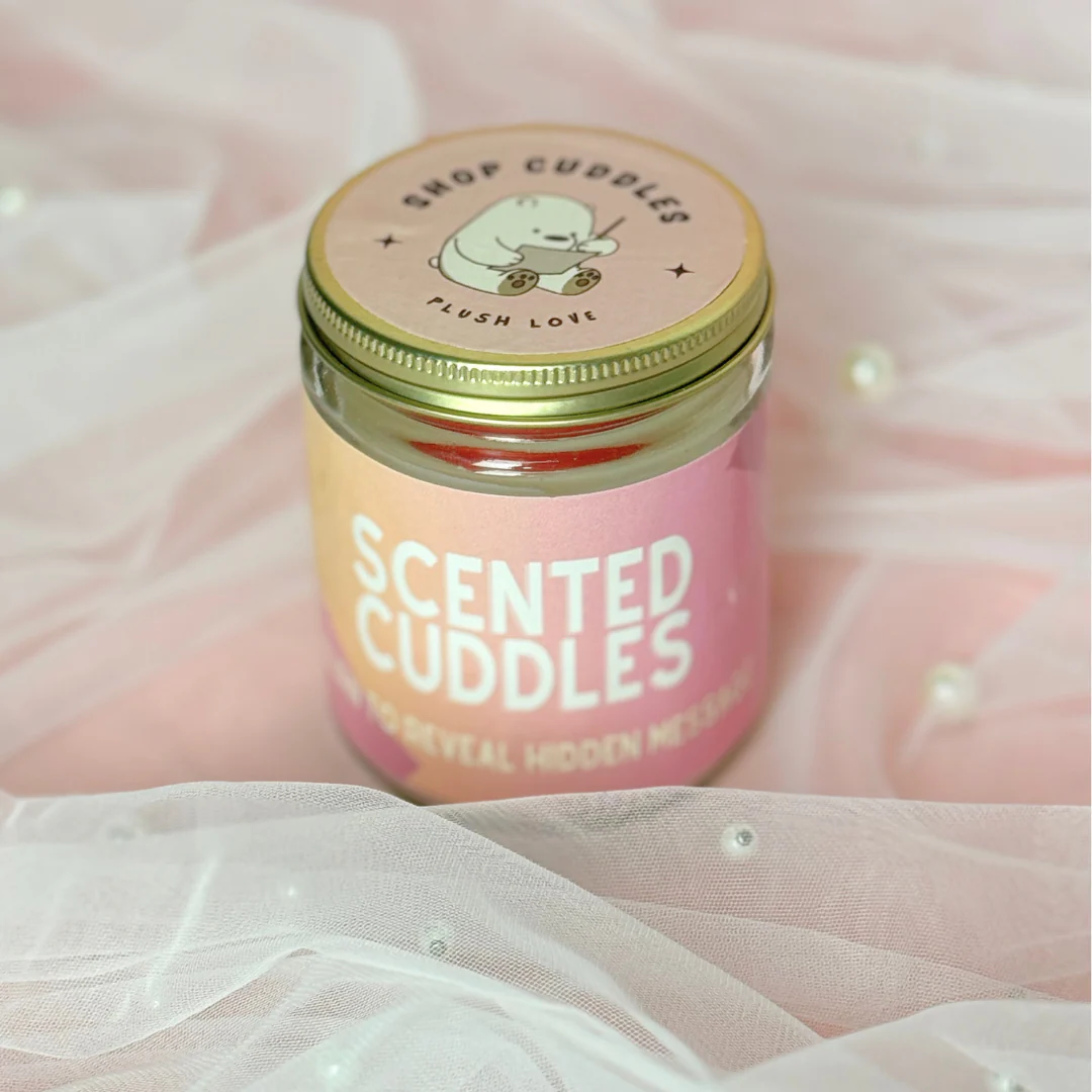 Hidden Message Candle + Strawberry Bunny 🐰(Cuddle Bundle)