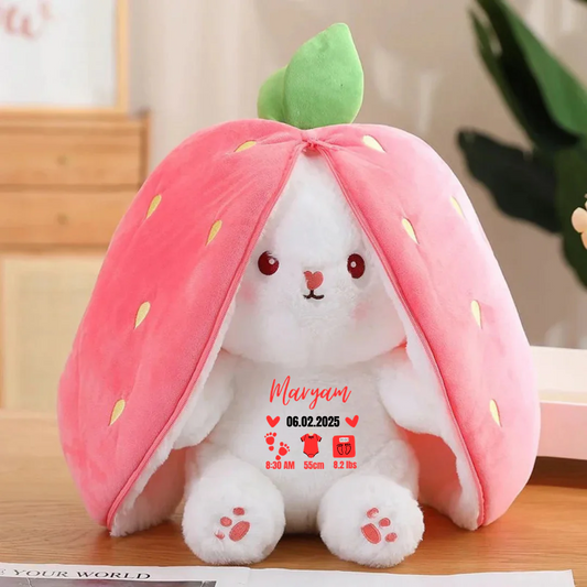 Strawberry Bunny | Customised Plushie | Scented | 3 Sizes