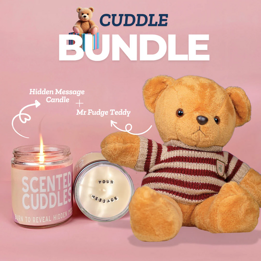Hidden Message Candle + Mr Fudge Teddy 🧸(Cuddle Bundle)