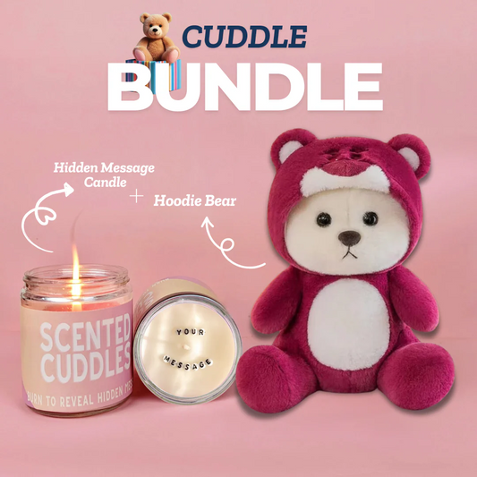 Hidden Message Candle + Hoodie Bear 🧸(Cuddle Bundle)