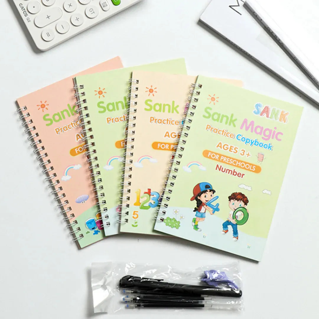 Sank Magic Book Practice [pack Of 4] | Tracing Handwriting First Preschool Baby Learning Books For Kids
