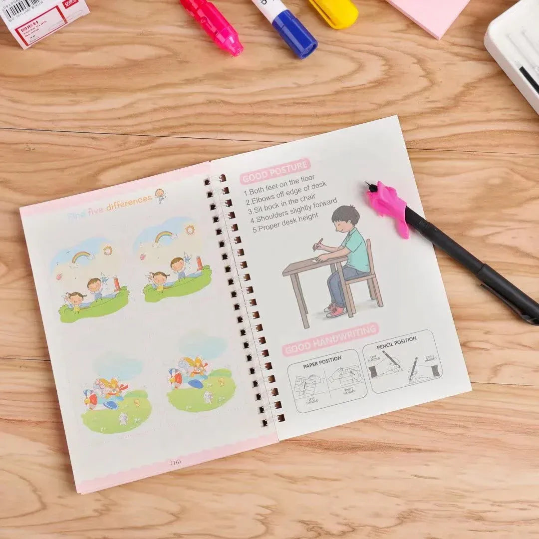 Sank Magic Book Practice [pack Of 4] | Tracing Handwriting First Preschool Baby Learning Books For Kids